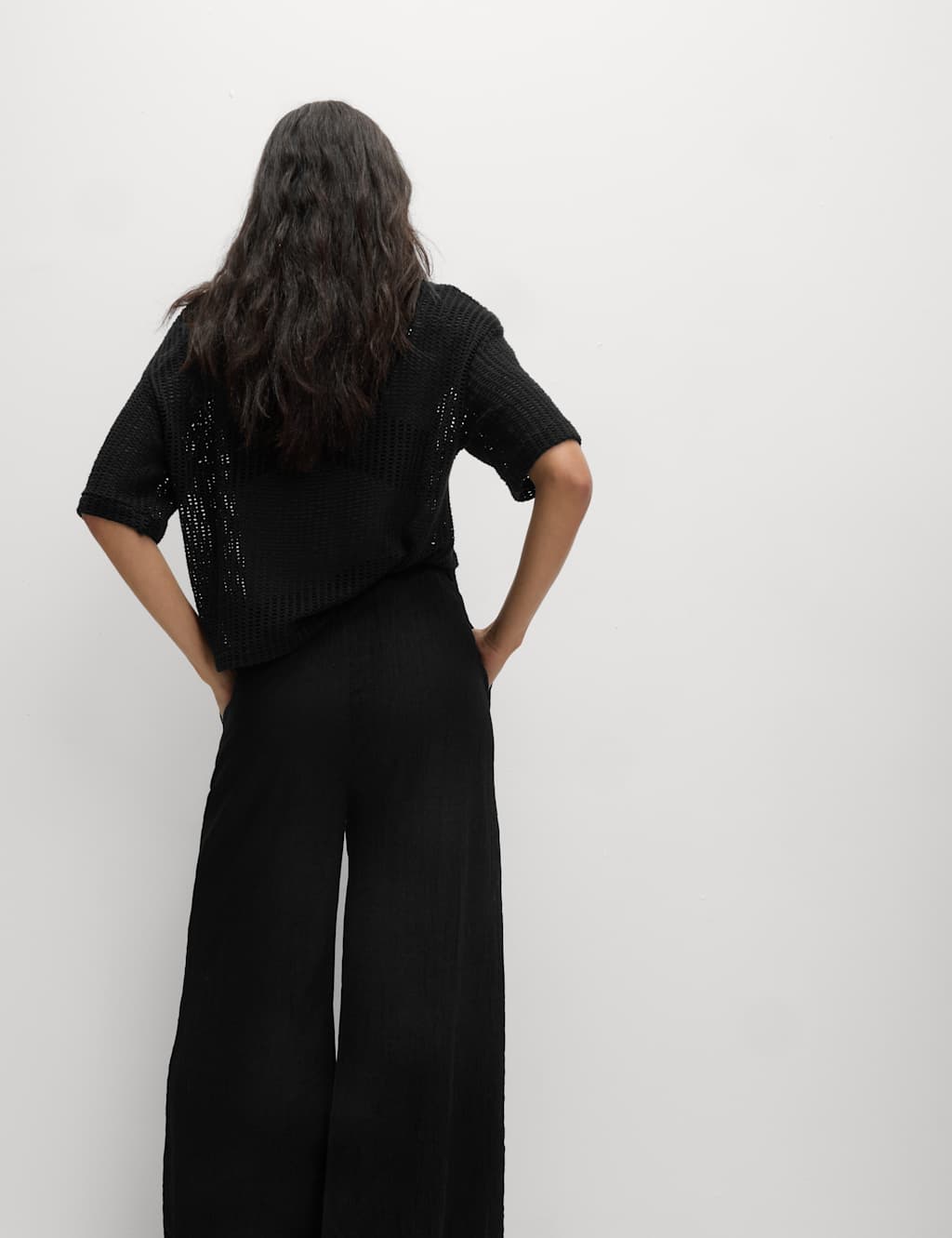 Crinkle Textured Wide Leg Culottes 5 of 5