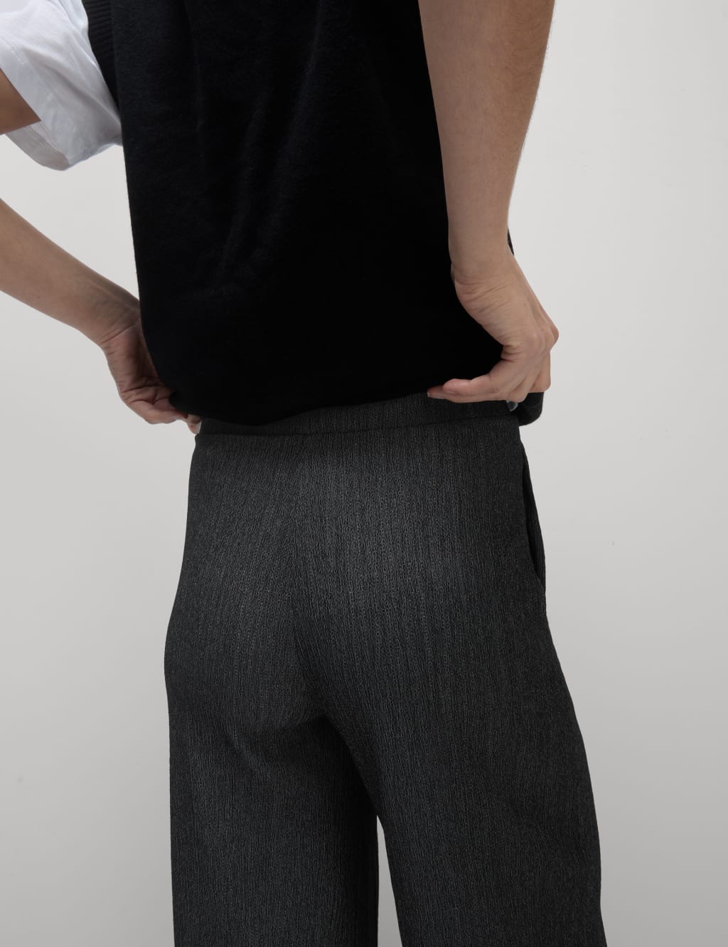 Textured Wide Leg Trousers 3 of 5