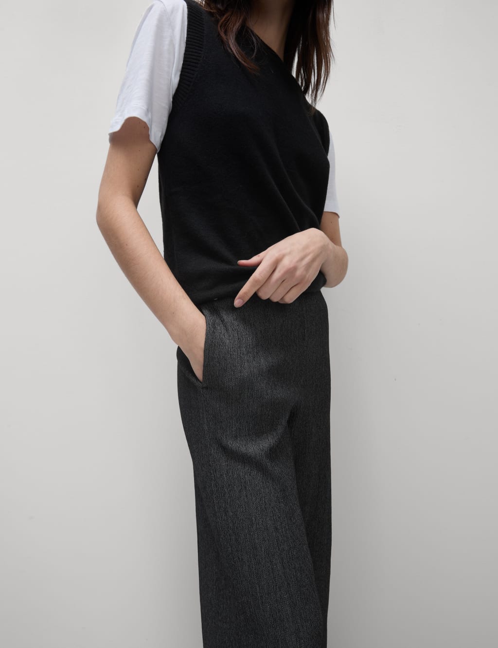 Textured Wide Leg Trousers 4 of 5