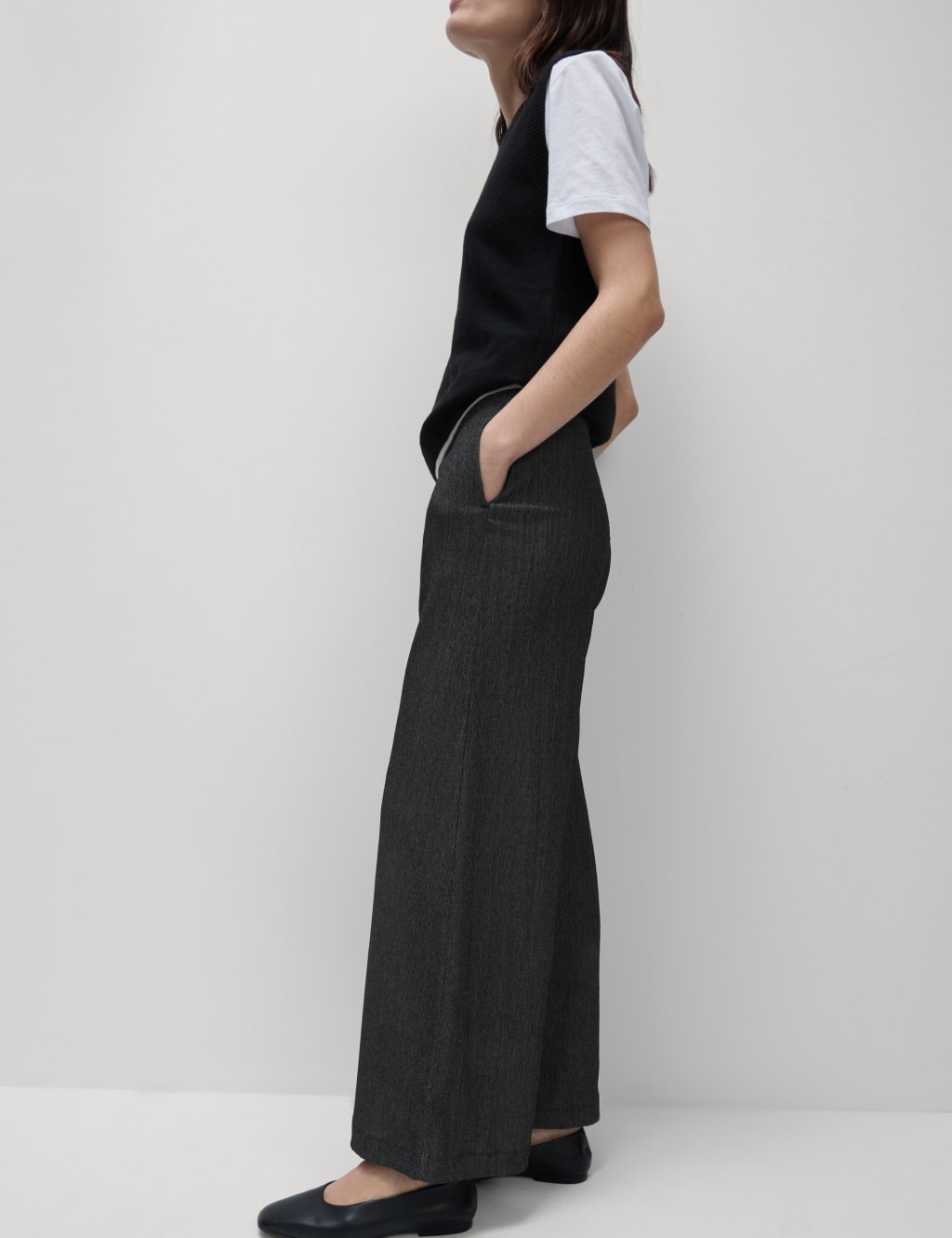 Textured Wide Leg Trousers 5 of 5