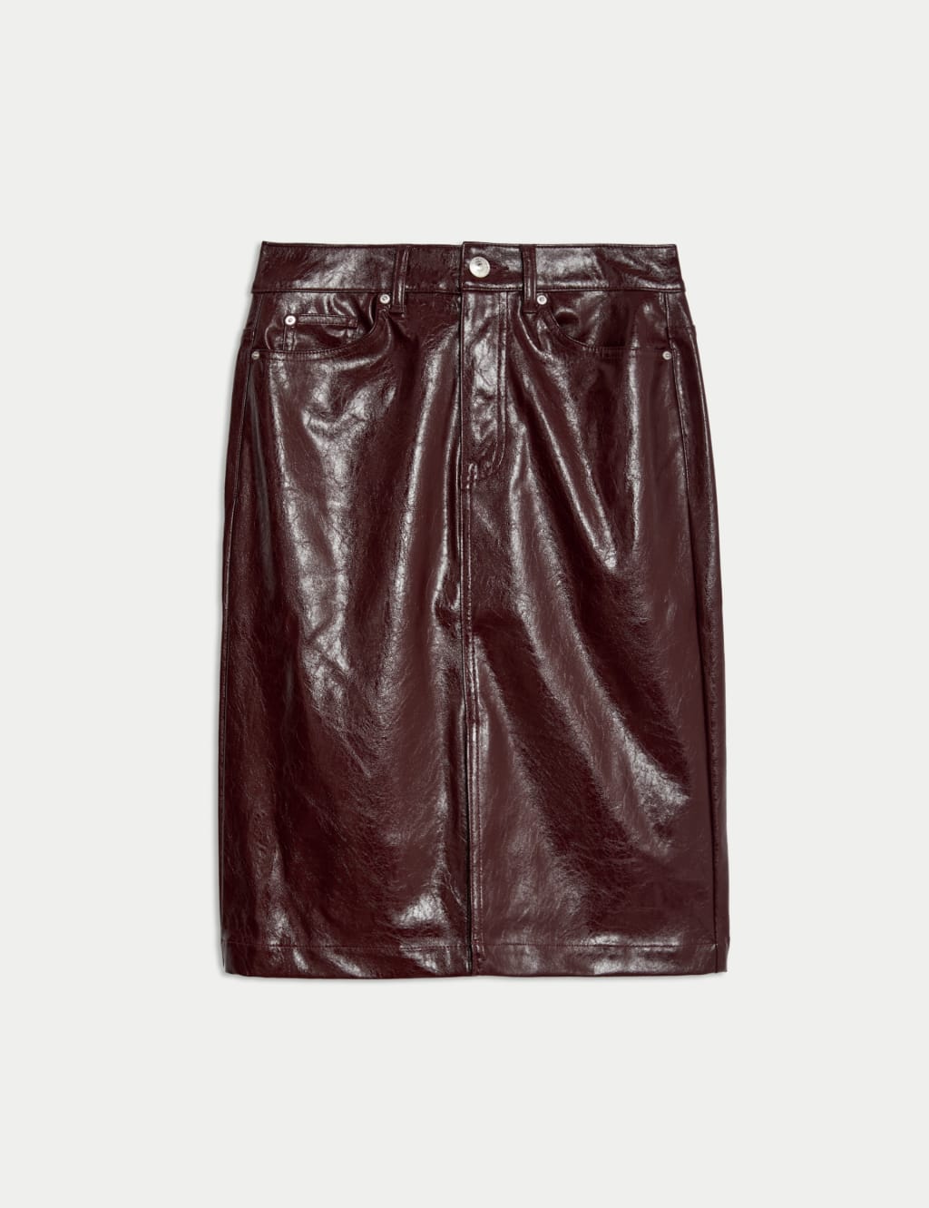 Vinyl Knee Length A-Line Skirt 2 of 6