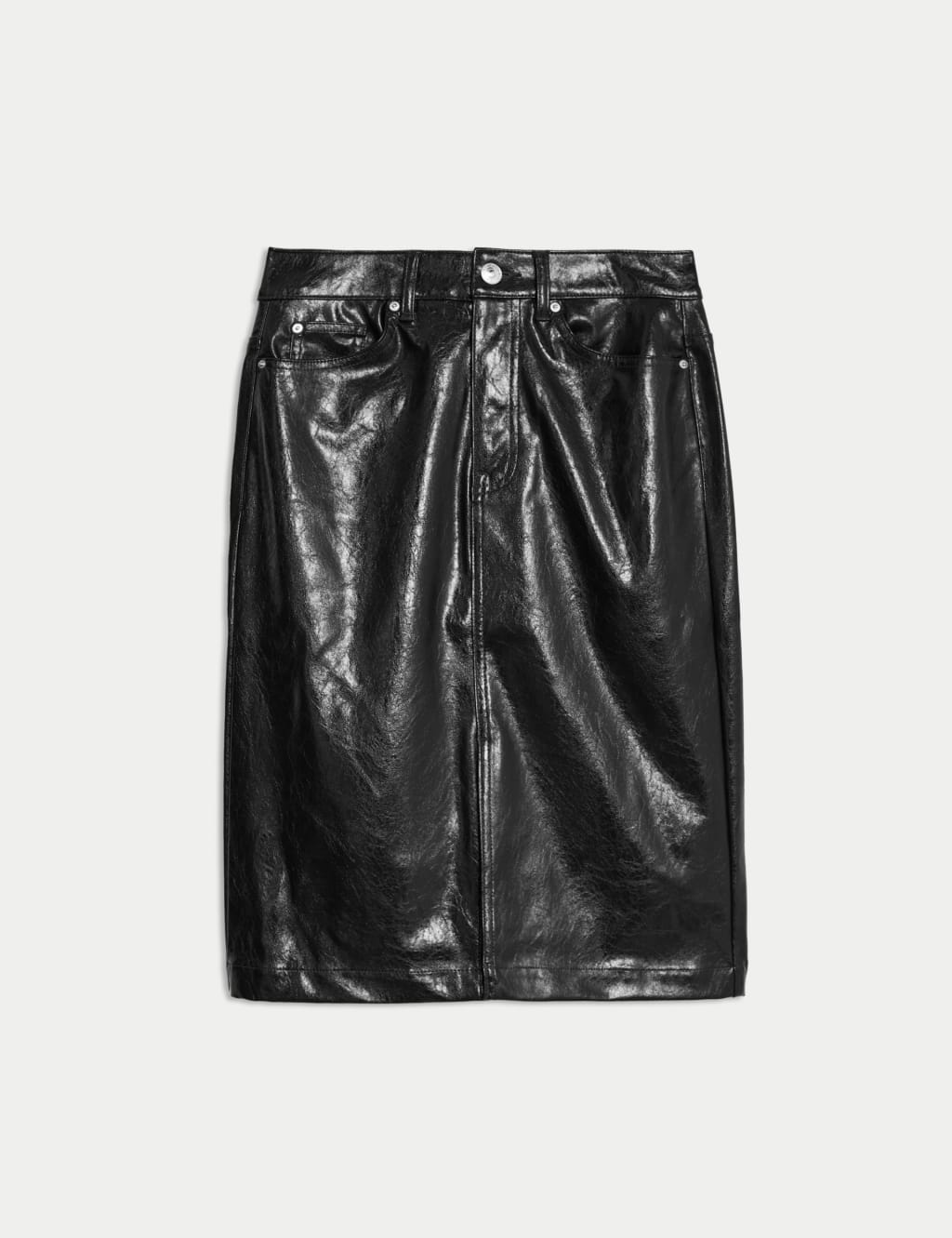Mid length satin skirts leather sale