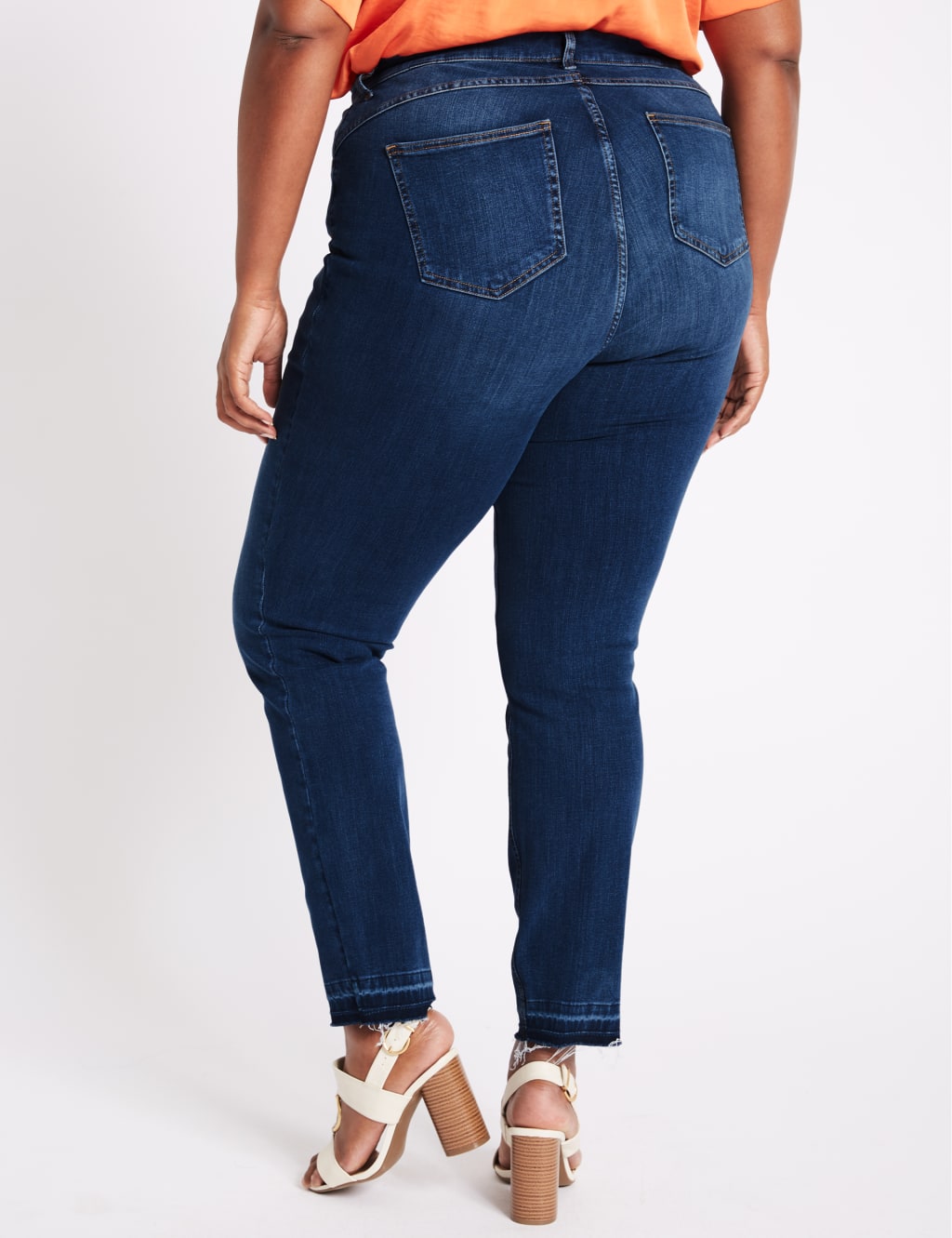CURVE Drop Hem High Waist Skinny Leg Jeans 4 of 6