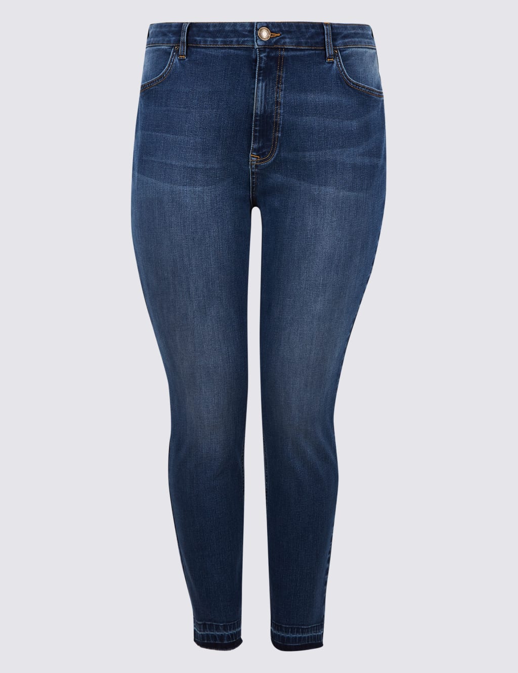 CURVE Drop Hem High Waist Skinny Leg Jeans 2 of 6
