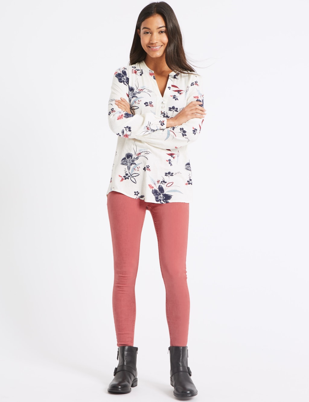 Tencel Blend Mid Rise Super Skinny Jeans