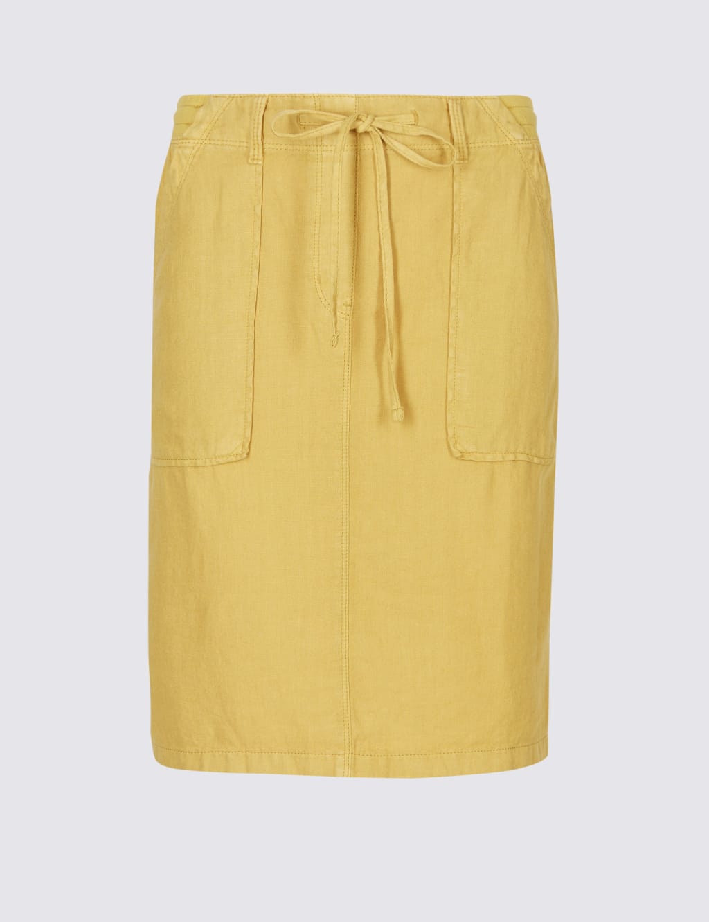 Linen Rich Elasticated Waist Mini Skirt 2 of 5
