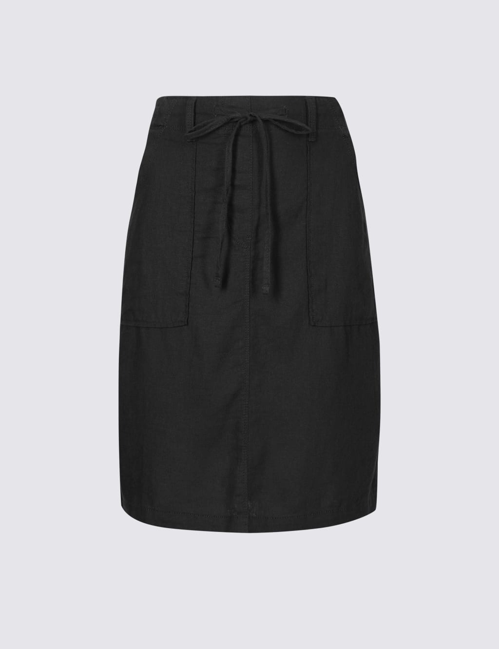 Linen Rich Elasticated Waist Mini Skirt 2 of 5