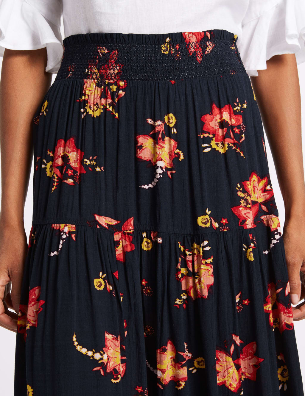 Summer crinkle maxi skirts clearance