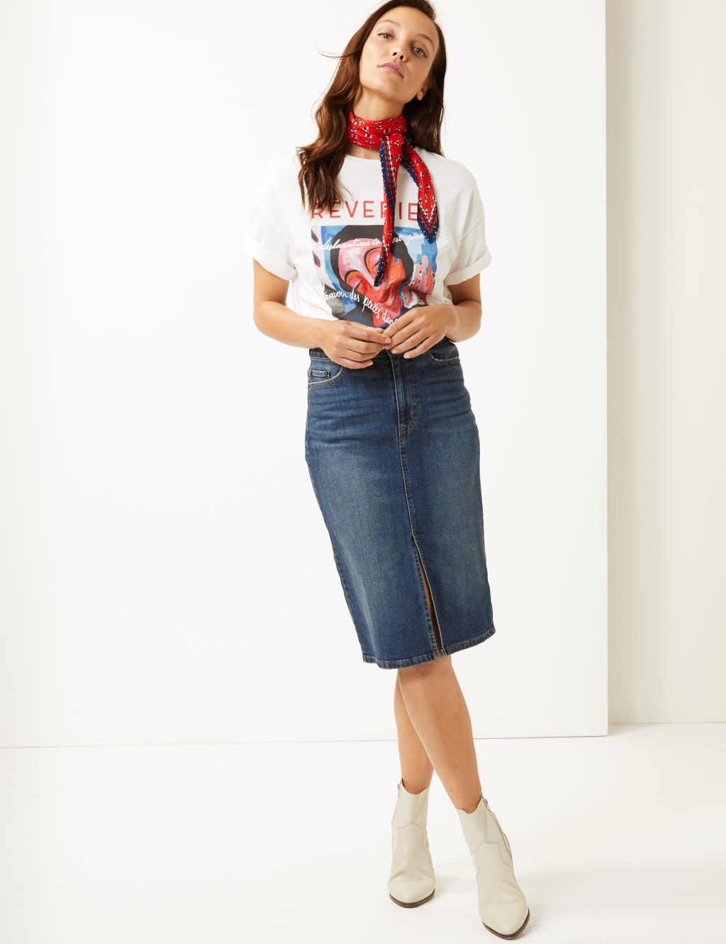 Denim Skirt M S Collection M S