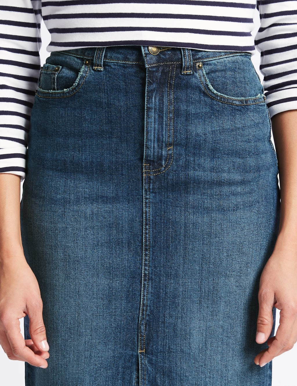 Denim Midi Skirt M S Collection M S