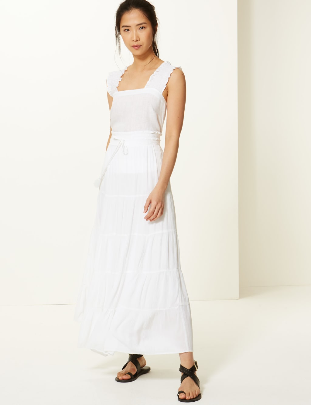 Fit Flare Maxi Skirt M S Collection M S