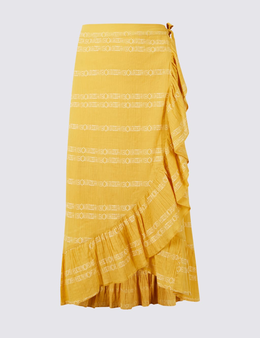 Pure Cotton Jacquard Print Full Midi Skirt 2 of 5