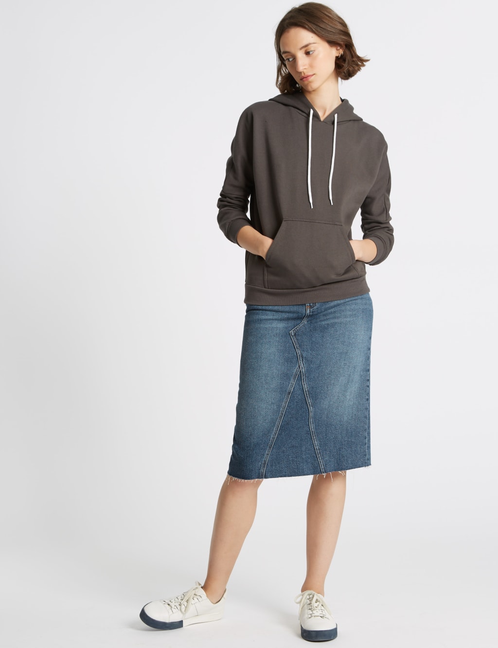 Denim midi skirt m and s outlet