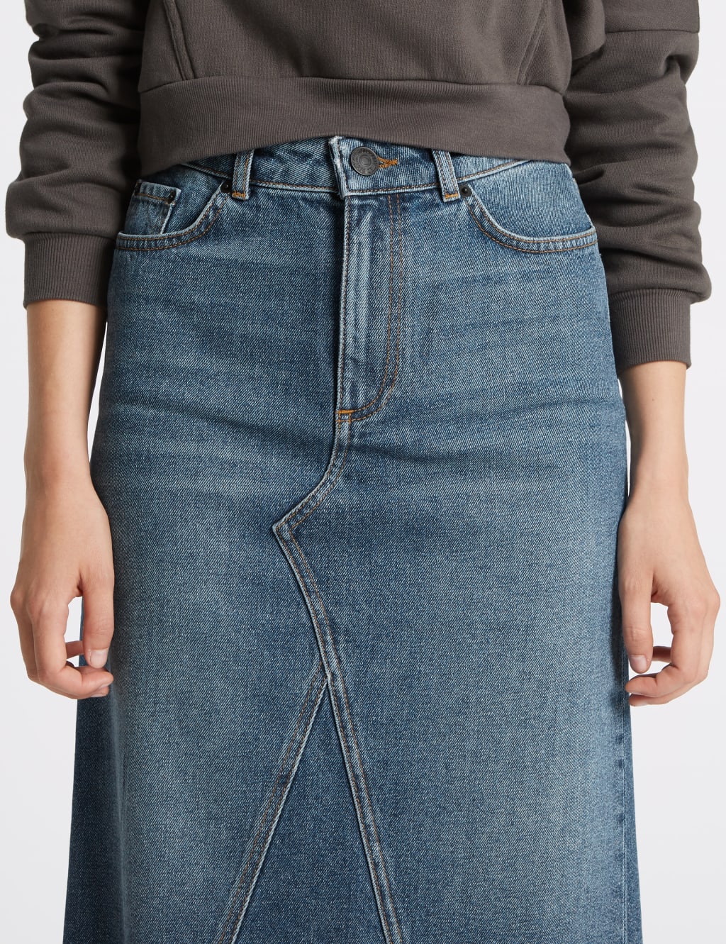 Denim Midi Skirt 5 of 5