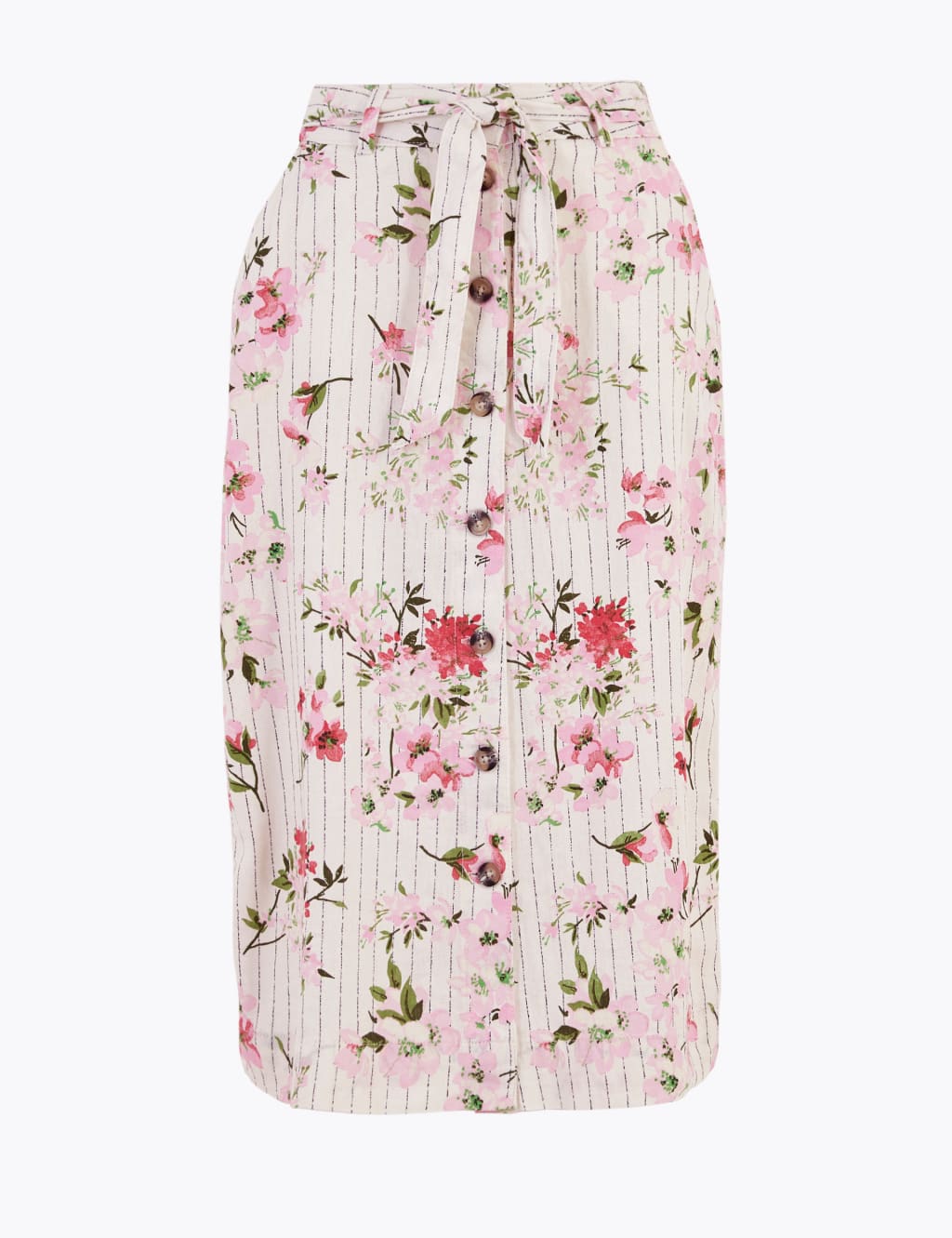 Linen Floral A-Line Skirt 2 of 4