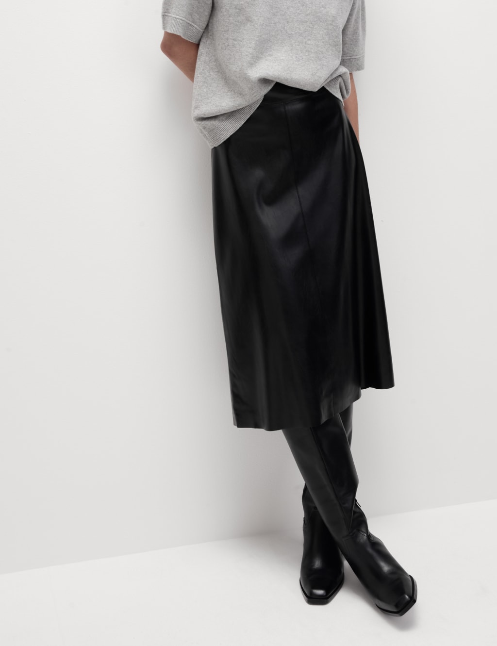 Leather skirt m&s clearance