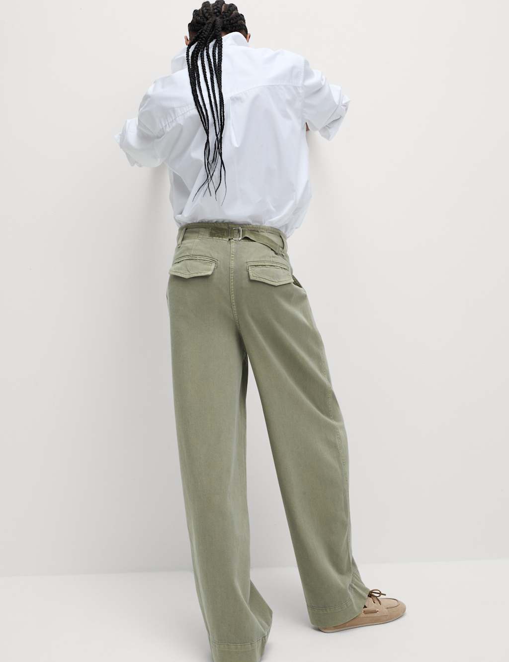 Cotton Rich Slouchy Wide Leg Trousers 6 of 7