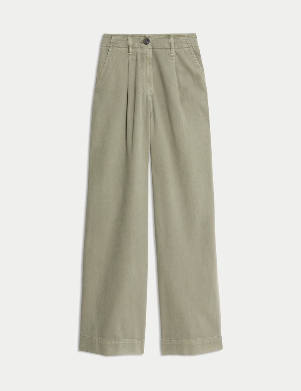 Cotton Rich Slouchy Wide Leg Trousers 2 of 7
