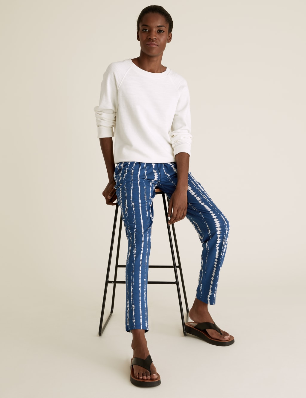 Jersey Tie Dye Tapered Ankle Grazer Trousers 3 of 6
