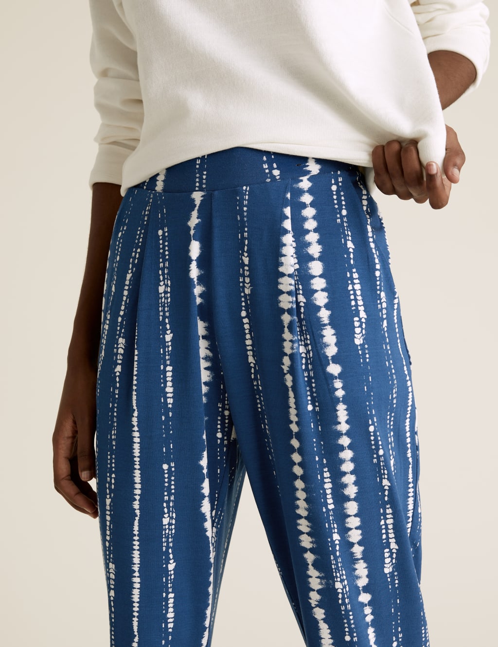 Jersey Tie Dye Tapered Ankle Grazer Trousers 4 of 6