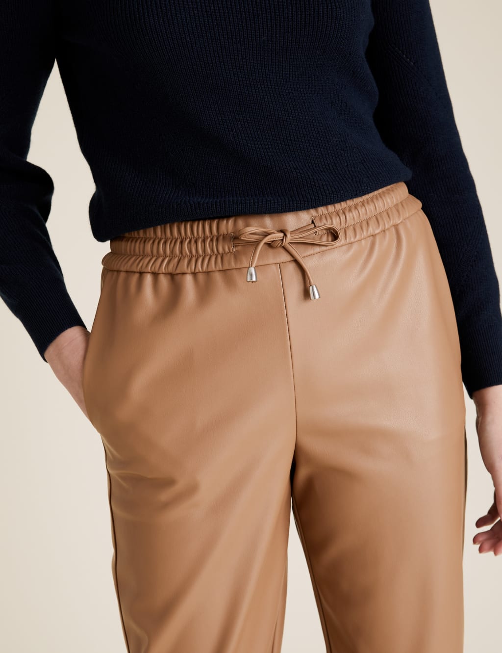Faux Leather Straight Leg Joggers 3 of 6