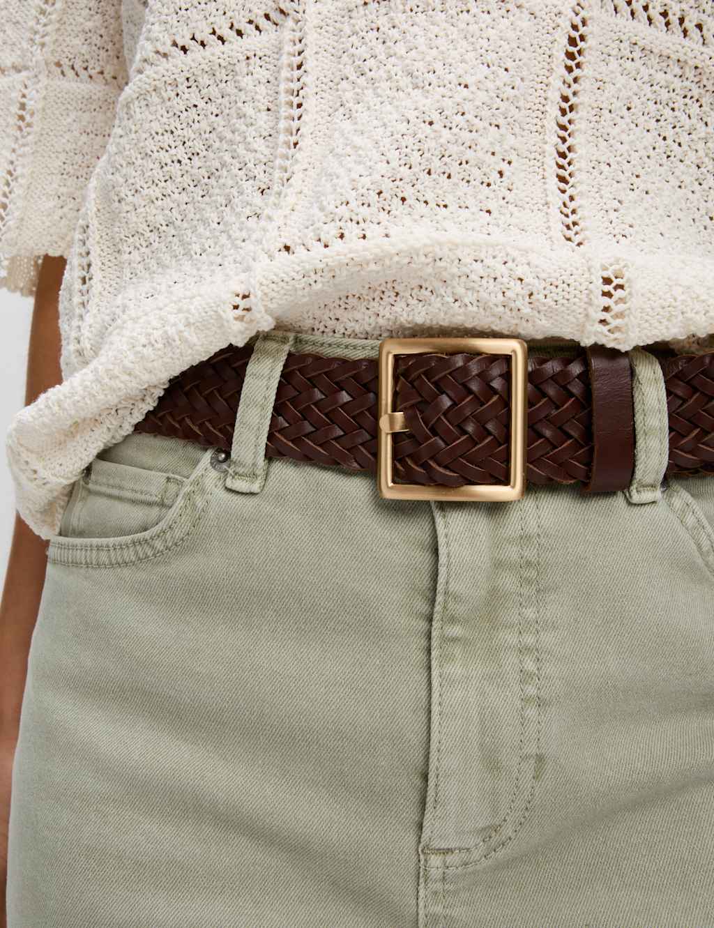 High Waisted Cropped Slim Fit Jeans 3 of 5