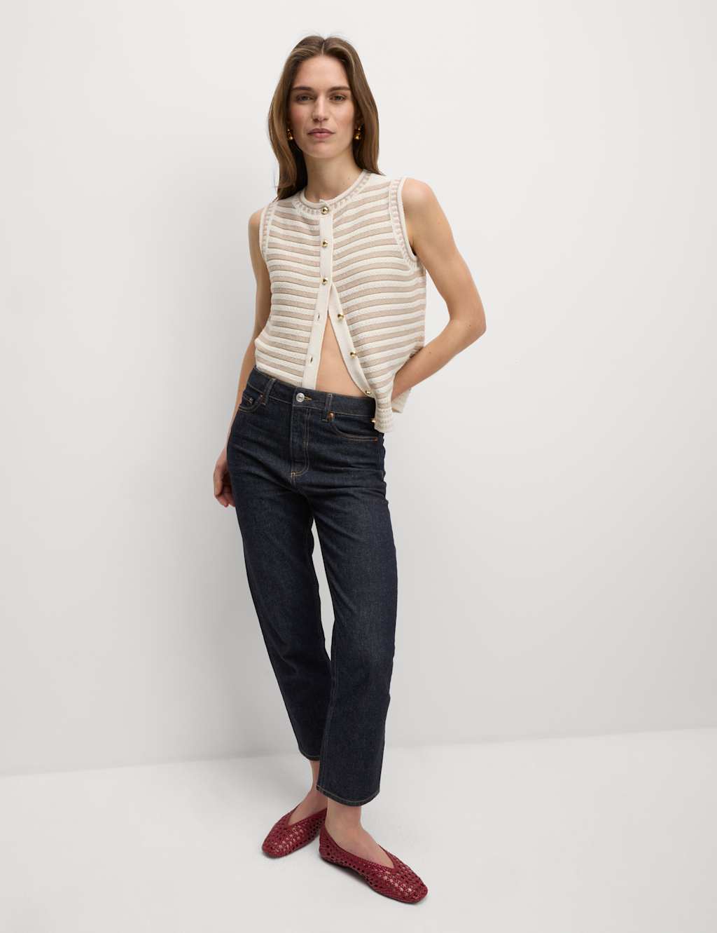 High Waisted Cropped Slim Fit Jeans 4 of 4