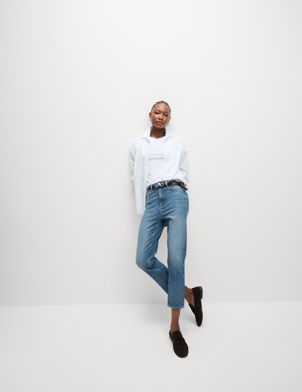 High Waisted Cropped Slim Fit Jeans 4 of 6