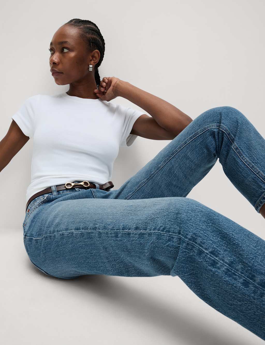 High Waisted Cropped Slim Fit Jeans 6 of 6