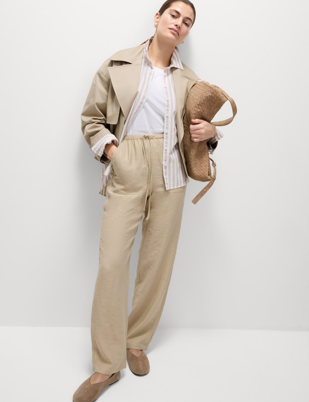 Lyocell Rich Straight Leg Trousers 3 of 5