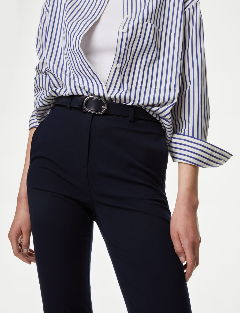 Slim Fit Ankle Grazer Trousers with Stretch 2 of 4