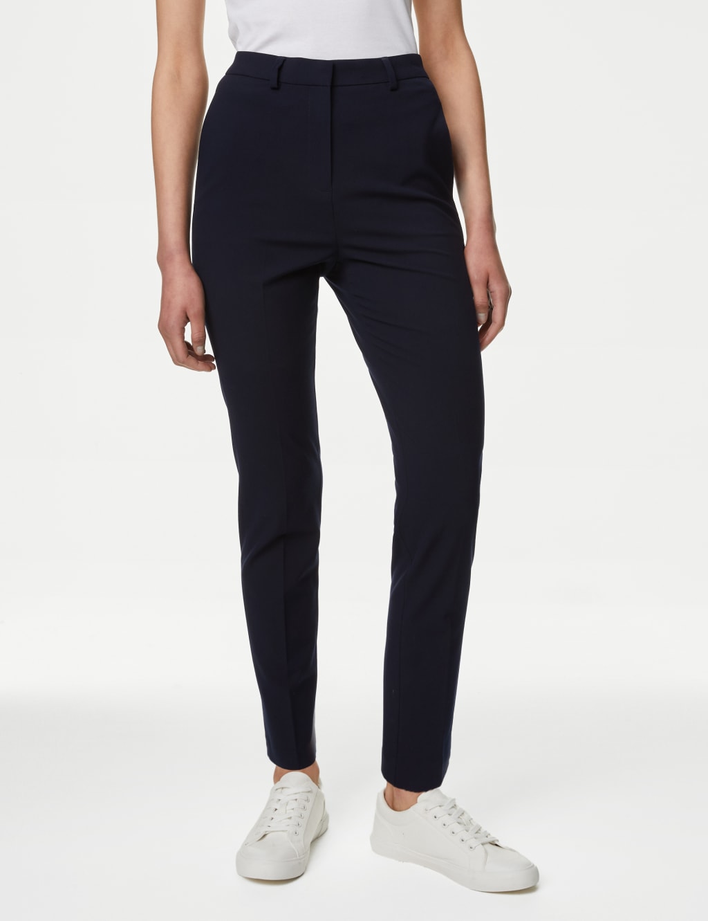 Slim Fit Ankle Grazer Trousers with Stretch 3 of 4