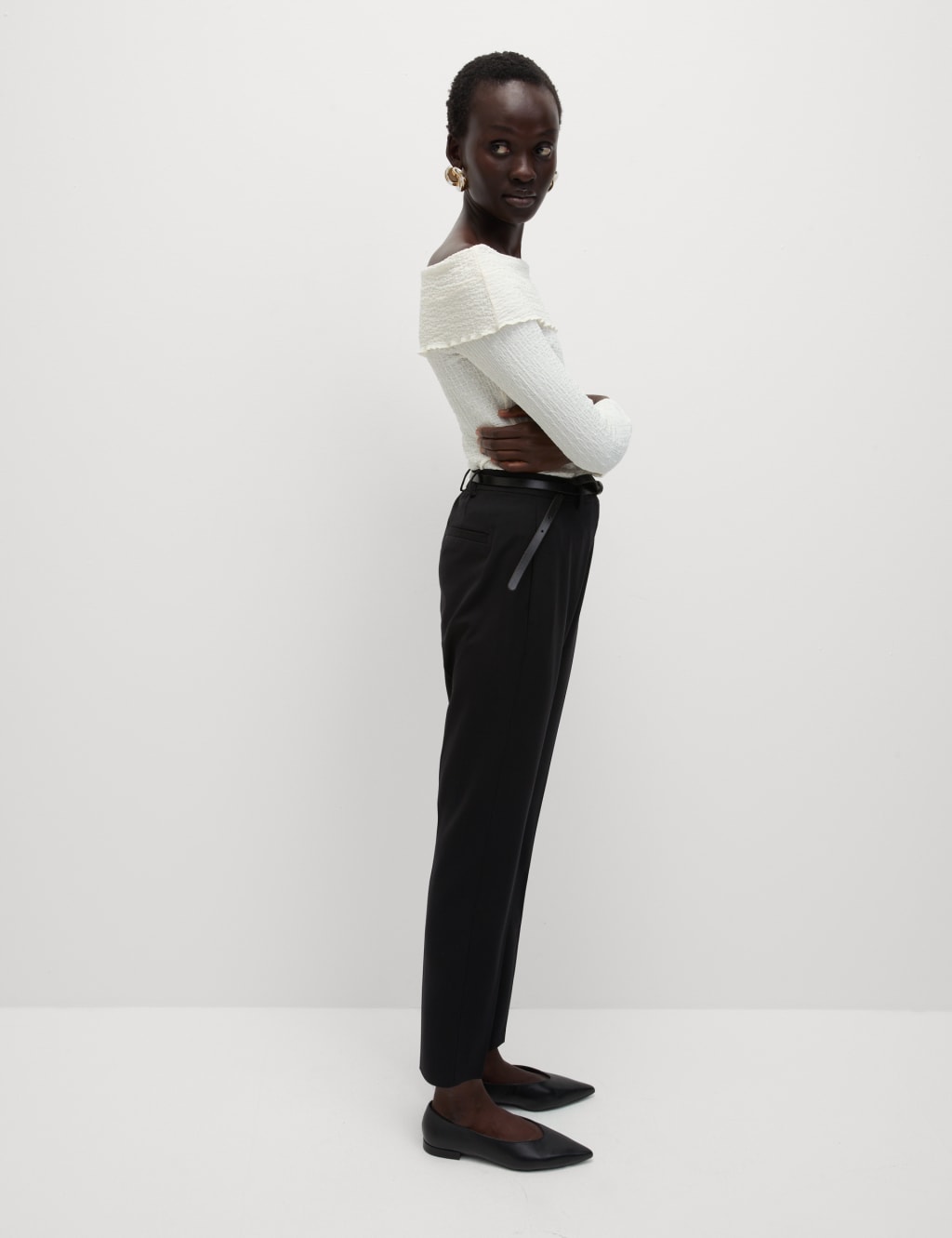 Slim Fit Ankle Grazer Trousers with Stretch 3 of 5