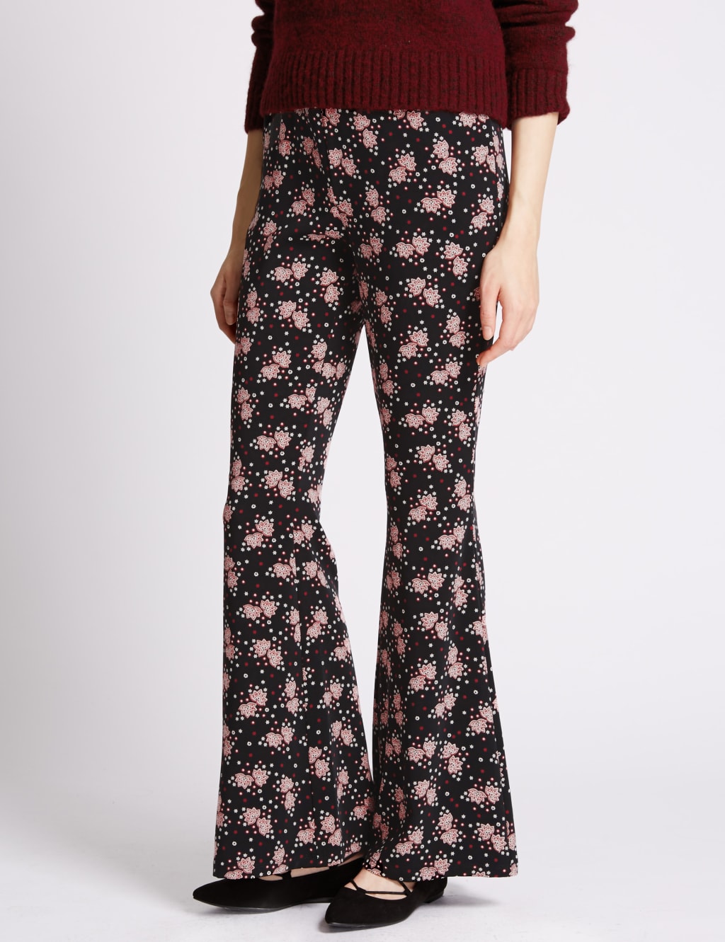 Floral Bootleg Trousers 1 of 3