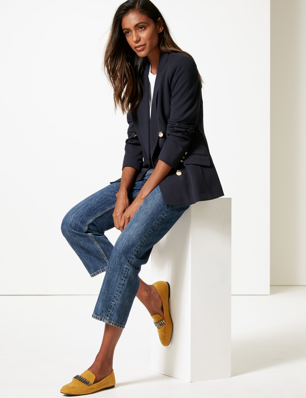 M&s ladies navy blazer shop