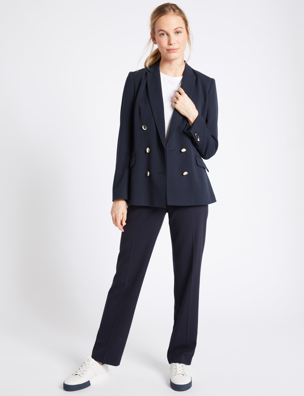 Double Breasted Gold Button Jacket M S Collection M S