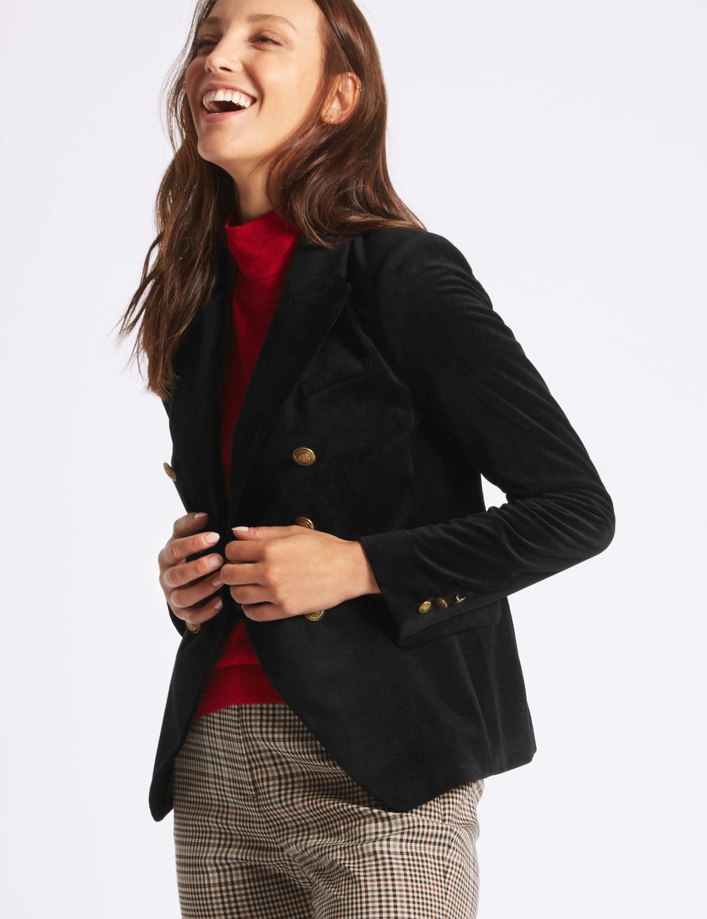 Marks and spencer gold button blazer clearance