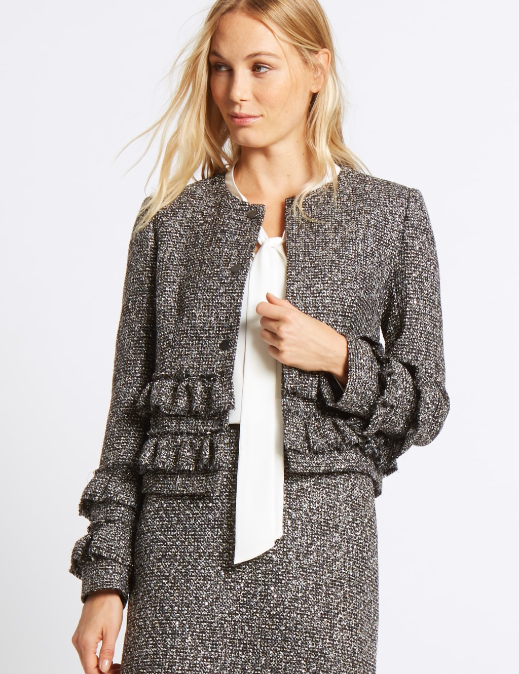 mideal】spring tweed over jacket - メルカリ