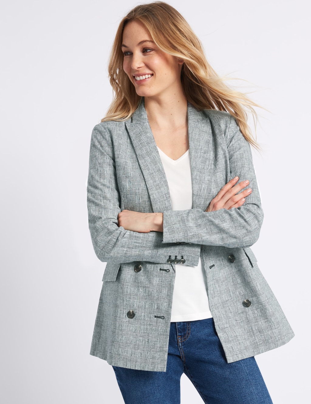 M&s linen blazer on sale