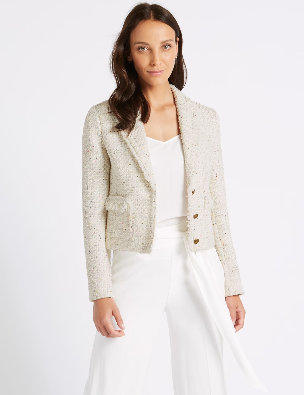 M&s white blazer store