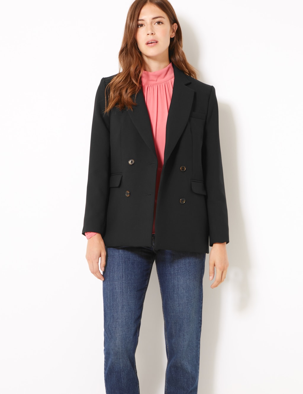 Marks and spencer double breasted blazer clearance