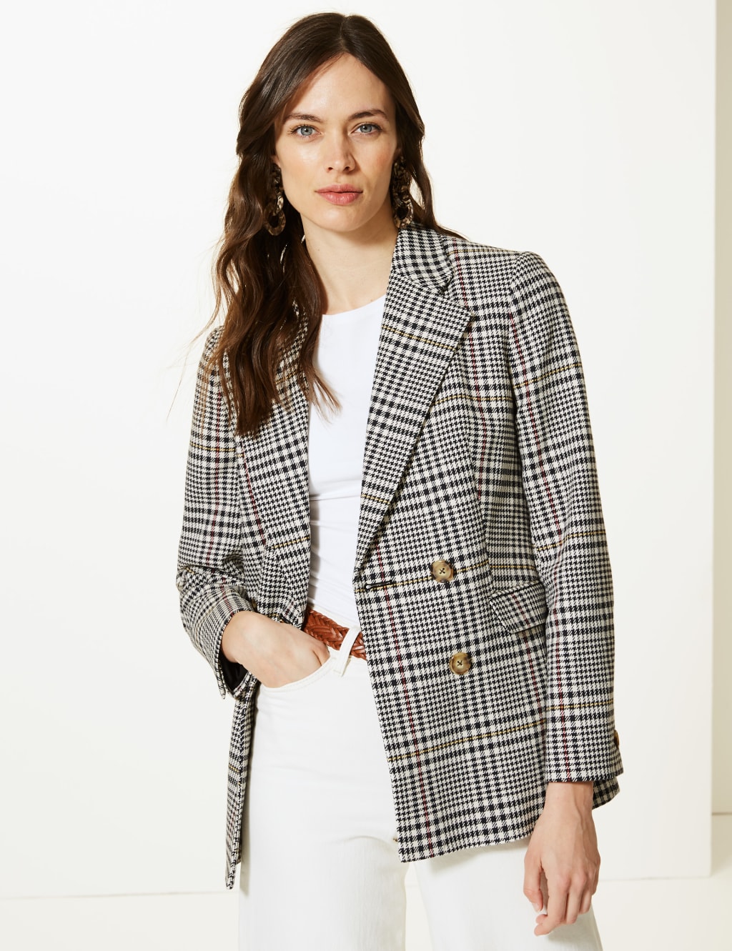 M&s checked blazer new arrivals