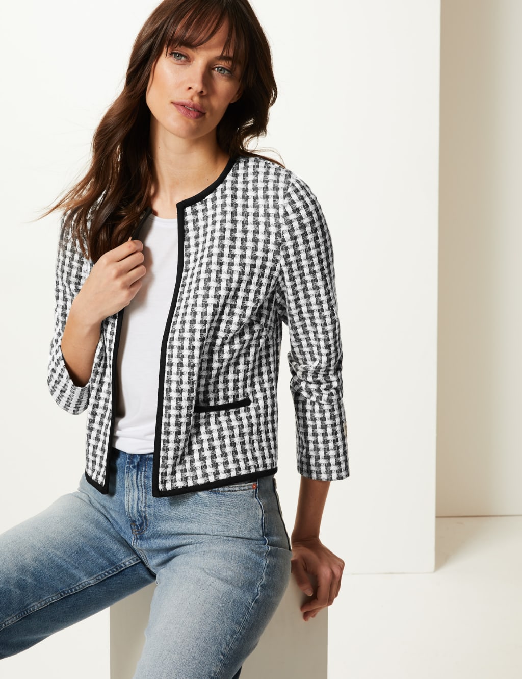 M&s checked blazer outlet