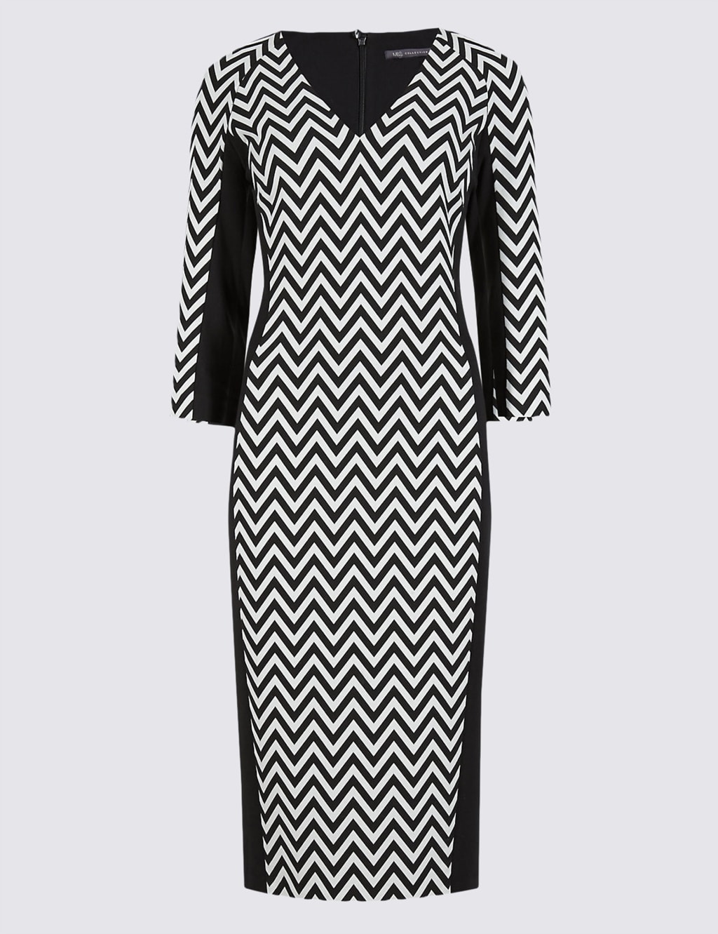 V Neck Chevron Block Shift Dress M S Collection M S