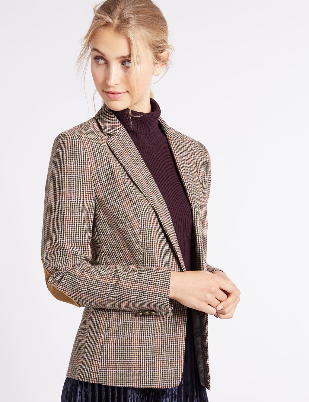 Marks and spencer checked coat hotsell