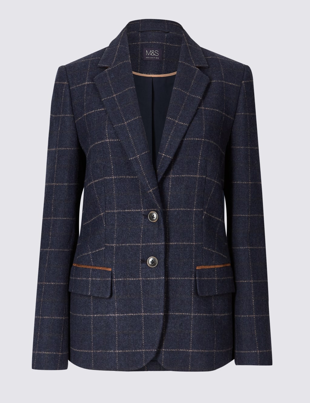 Checked Elbow Patch Blazer M S Collection M S