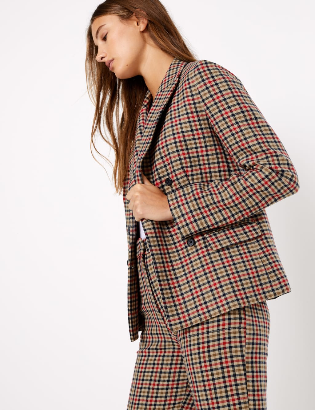Checked Double Breasted Blazer 4 of 5