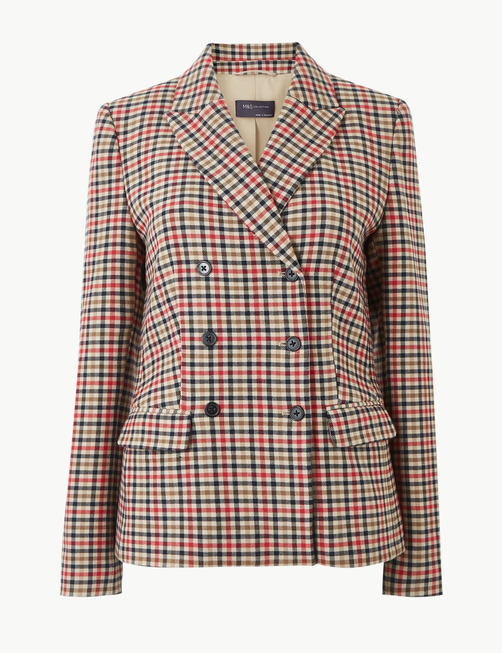 Checked Double Breasted Blazer 2 of 5