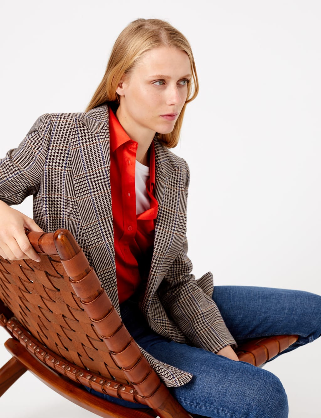 M&s checked blazer new arrivals