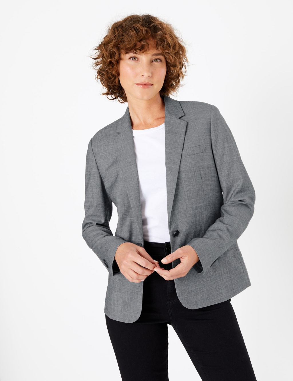 Textured Single Breasted Blazer 1 of 6